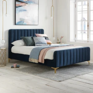 Double Unbranded Bed Midnight Blue