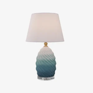 3D Blue Green White Gradient Threaded Ceramic Table Lamp